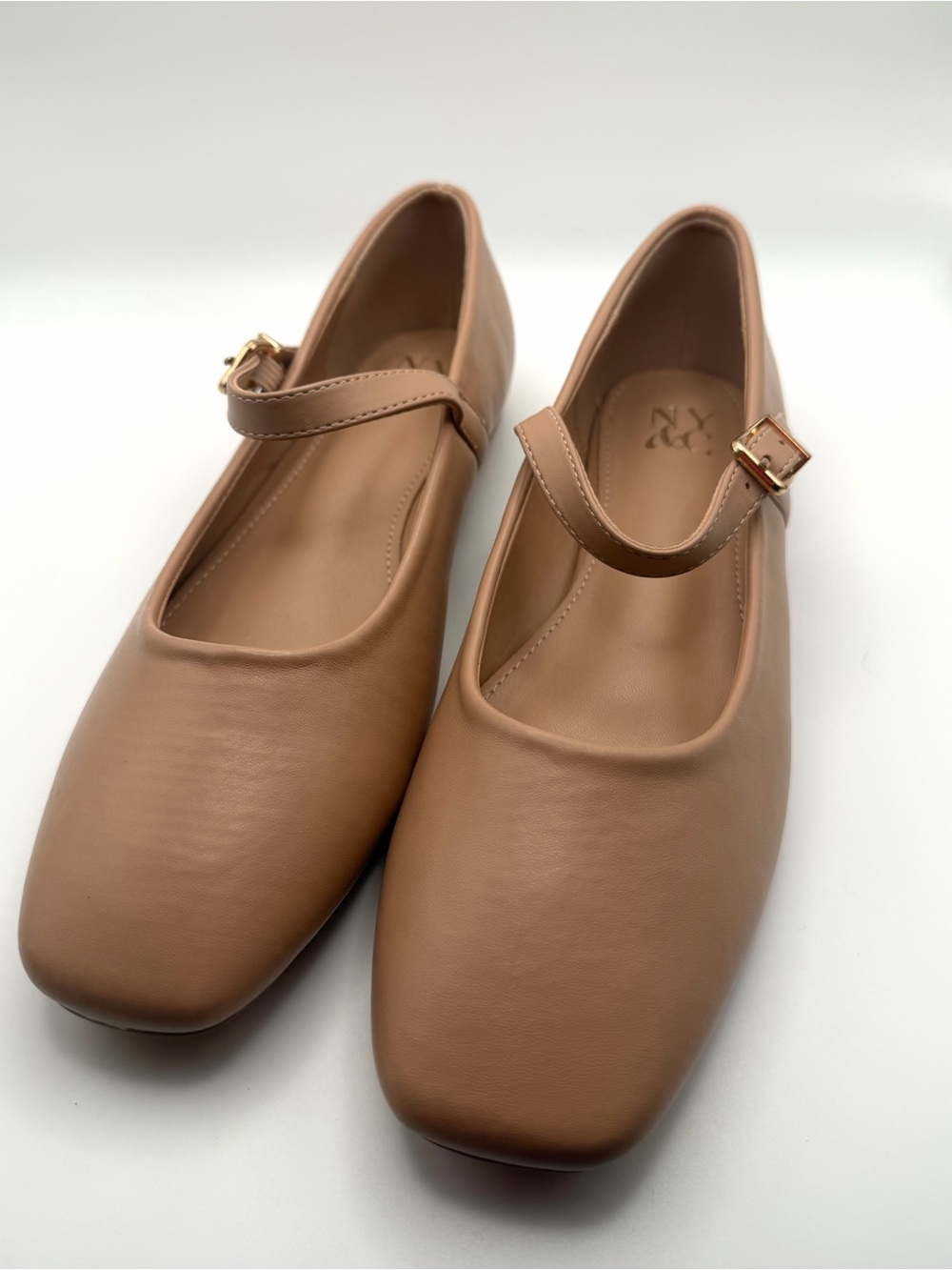 NWT NY&C Nude Square Toe Mary Jane Ballet Flats Shoes 8.5⁠ - Picture 7 of 8